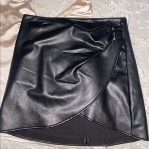 black leather skirt
